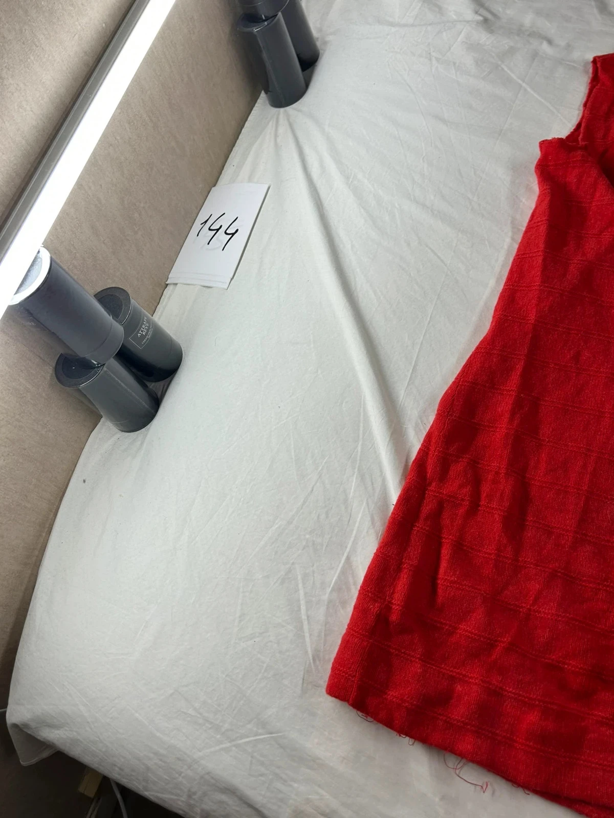 Chaleco rojo de lana de cordero vintage Solfin Paris – photo 3